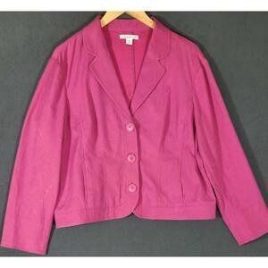 Coldwater Creek Women’s Blazer Jacket Pink Button Front Size P14 Petite #3